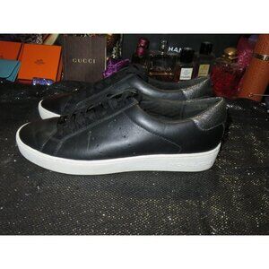 Michael Kors MK City  Irving Lace Up Black & White Leather Sneakers Kicks 8.5